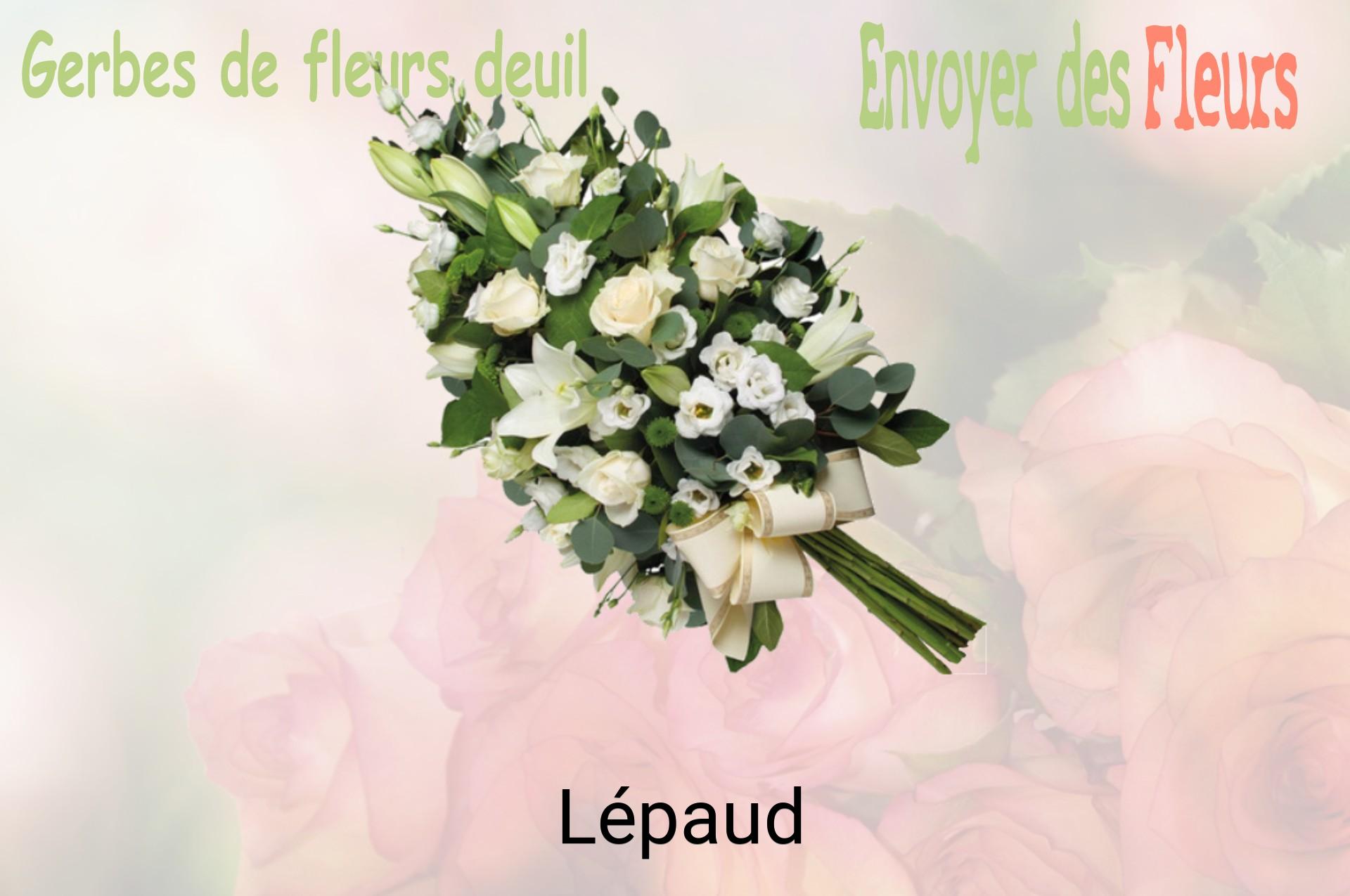Gerbe de fleurs de deuil livrée à Lépaud